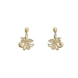 Boucles d'oreilles Bouquet doré 23 mm