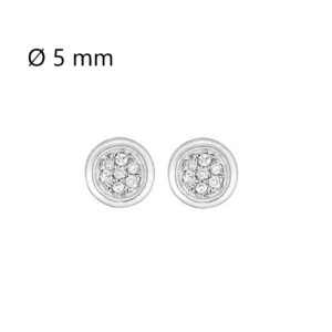 Boucles d'oreilles Cercles Or Blanc Ø 5 mm, diamants