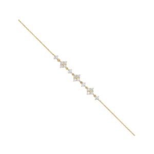 Bracelet or jaune et zirtconiums en losanges