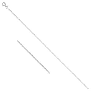 Chaine argent, maille forçat diamantée Ø 1.1 mm, 42 cm