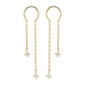 Boucles d'oreilles pendantes 35 mm, plaqué or - SULLY