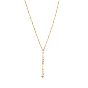 Collier Cravatte plaqué or et zirconiums, Sully