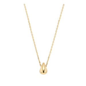 Collier paqué or, pendentif goutte 10 mm