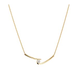 Collier or jaune et diamant 0.003 CT