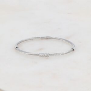 Bracelet jonc, acier torsadé, Ikita