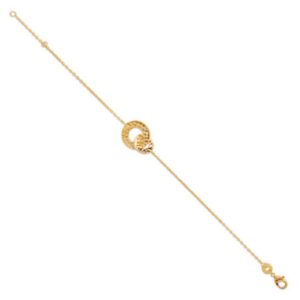 Bracelet plaqué or, double anneaux martelés, Anamila