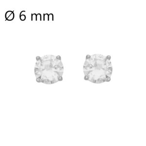 Boucles d'oreilles argent et zirconiums Ø 6 mm