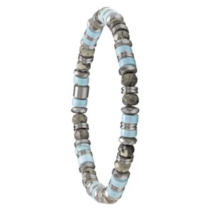 Bracelet "Azor", Jaspe, Turquoise, hématite et acier Ø 6 mm, Jourdan