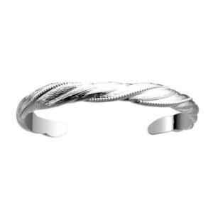Bracelet jonc drape, métal argenté - Les Georgettes