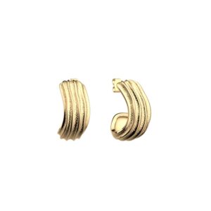 Boucles d'oreilles Rive droite, métal doré - Les Georgettes