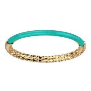 Bracelet jonc Duo, acier & résine turquoise - Les Georgettes