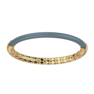 Bracelet jonc Duo, acier & résine bleu - Les Georgettes