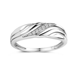 Bague argent et zirconiums, 5 mm, Naiomy