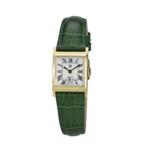 Montre Churchill C18 dorée, 21 x 21 mm cuir vert "So British" !
