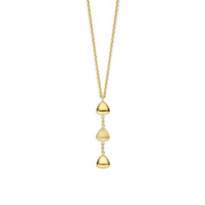 Collier argent doré, pendentif trilogie triangles 30 x 6 mm, Naiomy