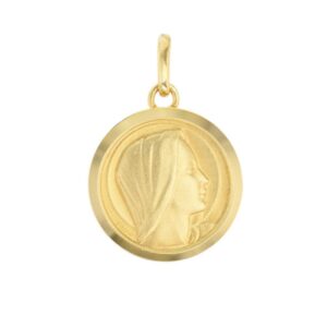 Médaille Vierge plaqué or Ø 17 mm