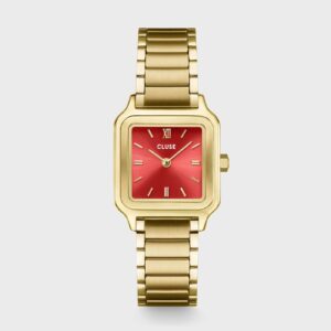 Gracieuse Petite Watch Steel, Watermelon Red, Gold Colour