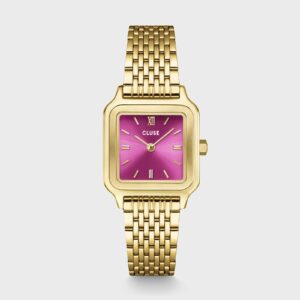 Gracieuse Petite Watch Steel, Fuchsia Pink, Gold Colour