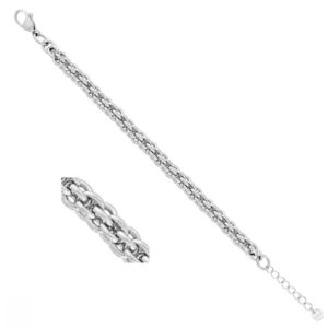 Bracelet acier femme, multi-anneaux Ø 7.5 mm