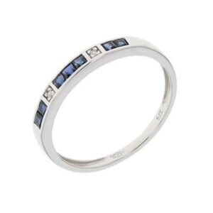 Bague Or Blanc, saphirs et diamants