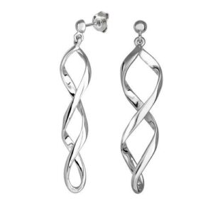 Boucles d'oreilles Argent pendantes 3D, 45 x 12 mm
