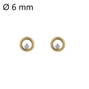 Boucles d'Oreilles Cercle Ø 6 mm, Or jaune et Diamants
