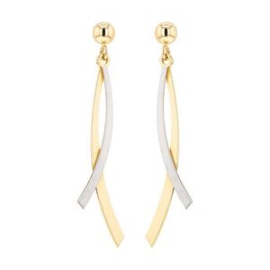 Boucles d'oreilles bicolore pendante, 30 mm