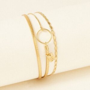Bracelet "Tabatha" Metallic Gold, T1, Flowers for Zoé
