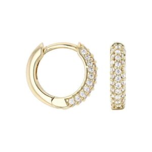 Créoles articulées Ø 8/12 mm, plaqué or et zirconiums, Sully