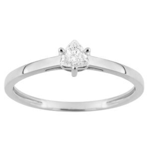 Bague or blanc, diamant synthétique taille Triangulaire 0,20 carat