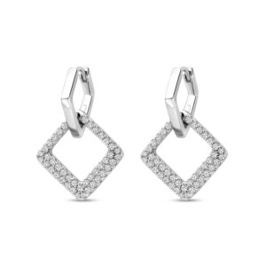 Boucles d'oreilles argent et pavage zirconiums, Losanges