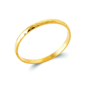 Bracelet jonc articulé, acier doré martelé 6 mm