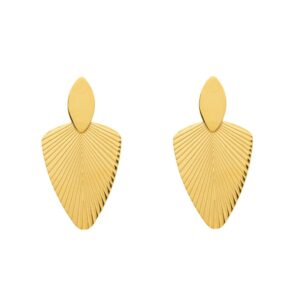 Boucles d'oreilles acier doré XL : 74 x 38 mm