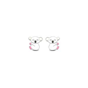 Boucles d'oreilles enfant, argent, Motif Koala 7 x 7 mm