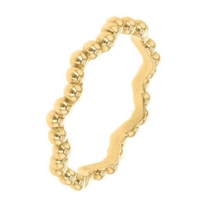 Bague zig zag perlée, plaqué or - ANAMILA
