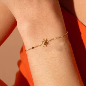 Bracelet soleil Ø 10 mm plaqué or - ANAMILA