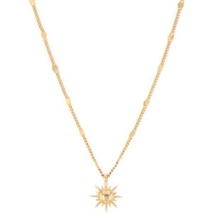 Collier plaqué or, pendentif Soleil Ø 11 mm - ANAMILA