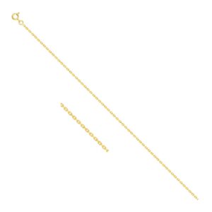Chaine or jaune 750/000, maille forçat diamantée Ø 1.75 mm, 50 cm