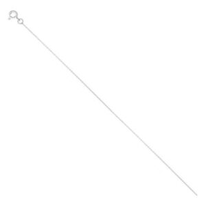 Chaine Or blanc, maille forçat 0.8 mm, 45 cm