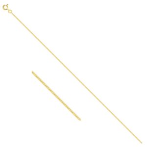 Chaine gourmette Or jaune 1,2 mm 45 cm