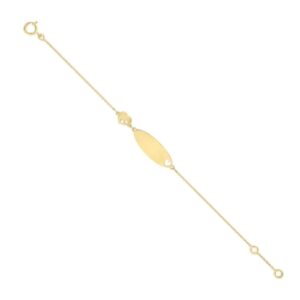 Gourmette bébé or jaune, motifs Coeurs