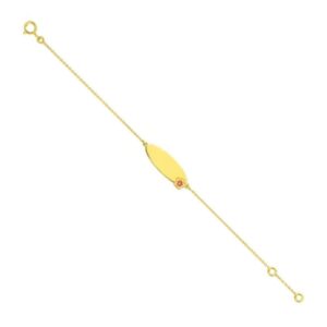 Gourmette bébé Or jaune, motif Fleur