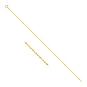 Chaine or jaune 750/000 maille forçat 2.10 mm, 50 cm