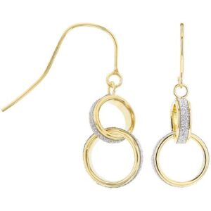 Boucles d'oreilles Or jaune, effet Glitter