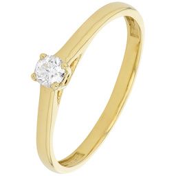 Bague Solitaire Or jaune 750/000 et Diamant 0,14ct