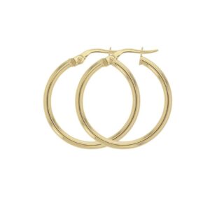 Créoles Or jaune Fil Rond 2 mm Ø 20 mm