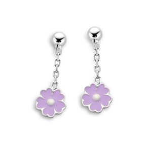 Boucles d'oreilles enfant, Fleurs, argent