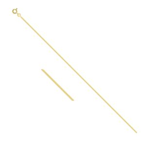 Chaine or jaune 750/000, maille gourmette diamantée 1.35 mm, 40 cm