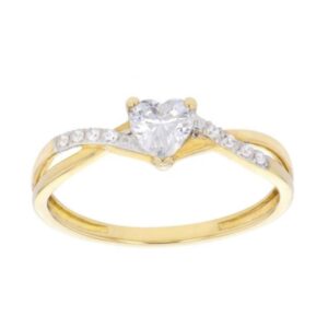 Bague Or jaune, Zirconium taille Coeur