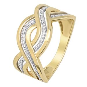Bague "Emmy" Or jaune, 10 mm, diamants